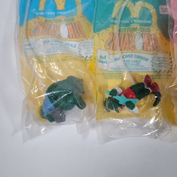 Disney DINOSAURS TV Show McDonalds 1992 SET OF  DINO MOTION Happy Meal Toys NEW - Picture 3 of 4
